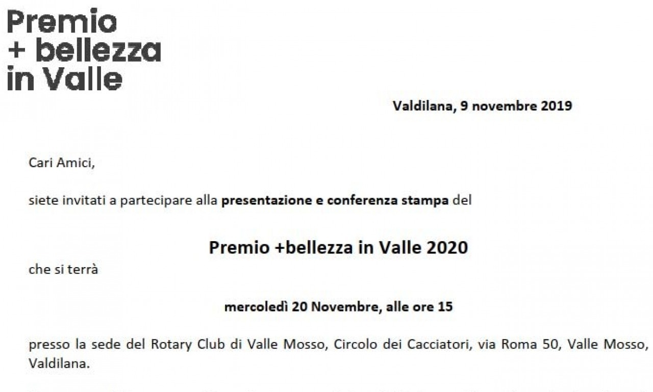 Comunicato stampa 09.11.2019
